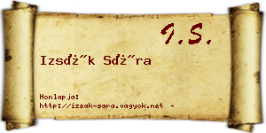 Izsák Sára névjegykártya