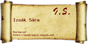 Izsák Sára névjegykártya