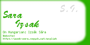 sara izsak business card